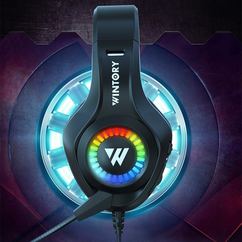 Head mounted gaming headphones wired e-sports luminous earphones mobile phones computers cool anchor headphones