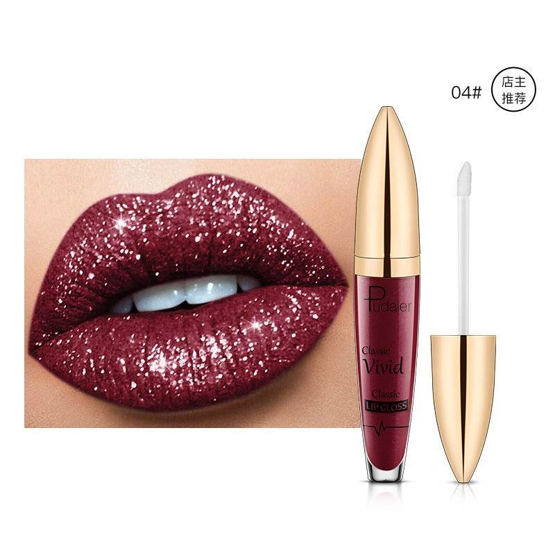 Pudaier matte pearl gloss lip gloss does not stick to cup lip glaze, develops color, liquid lipstick, and lip gloss - MarvelouStoree