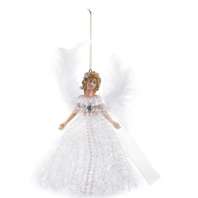 Mini Angel Christmas Tree Pendant with Feather Wings for Christmas Decorations Xmas Tree Ornament