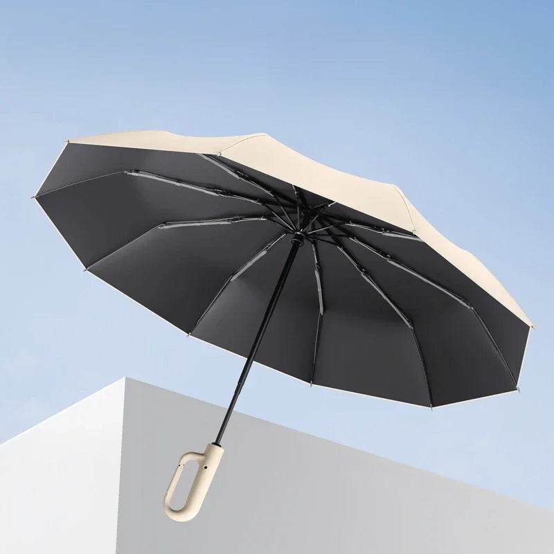 Men's and Women's Sunshade Umbrella Automatic Ring Umbrella Rain and Sun Protection UV Folding - MarvelouStoree