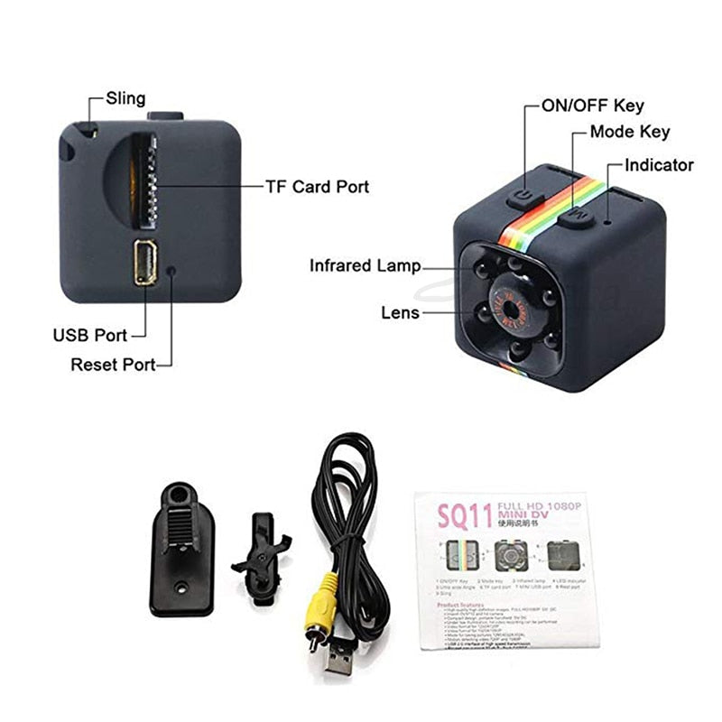 SQ11 mini camera 1080P HD Sport DV DVR Monitor Concealed camera SQ 11 night vision micro small camera Mini camcorder