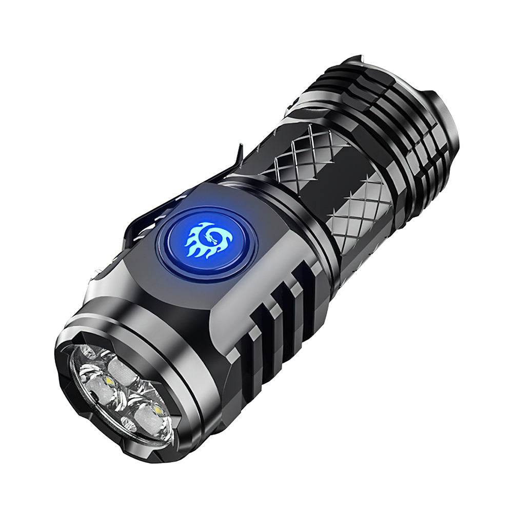 Factory Price Plastic Flashlight Rechargeable 3 LED 3000 Lumens 5 Modes Outdoor EDC Flashlight Power Outage Emergency Lighting - MarvelouStoree