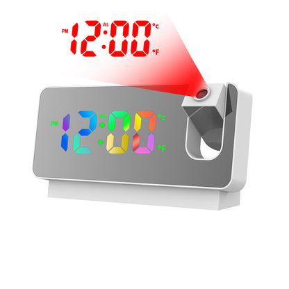 180° Rotation LED Digital Projection Alarm Clock USB Electronic Ceiling Projector Alarm Clock for Bedroom Bedside Desktop Clock