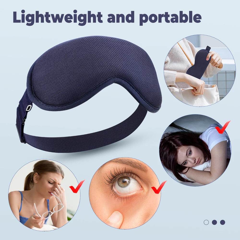 Electric Vibration Eye Massager Heated Eye Mask Wireless Relieve Eye Strain Dark Circles Dry Eye Fatigue Relief Sleeping Mask - MarvelouStoree