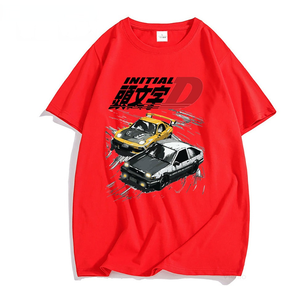 AE86 Japan Anime Initial D T-shirt Men Summer Cool Short Sle