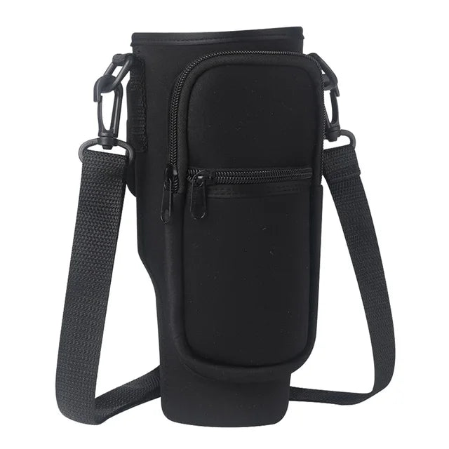 Water Bottle Carrier Bag For  Cup Sleeve Adjustable Shoulder Strap Non-slip Insulated Mug Cover