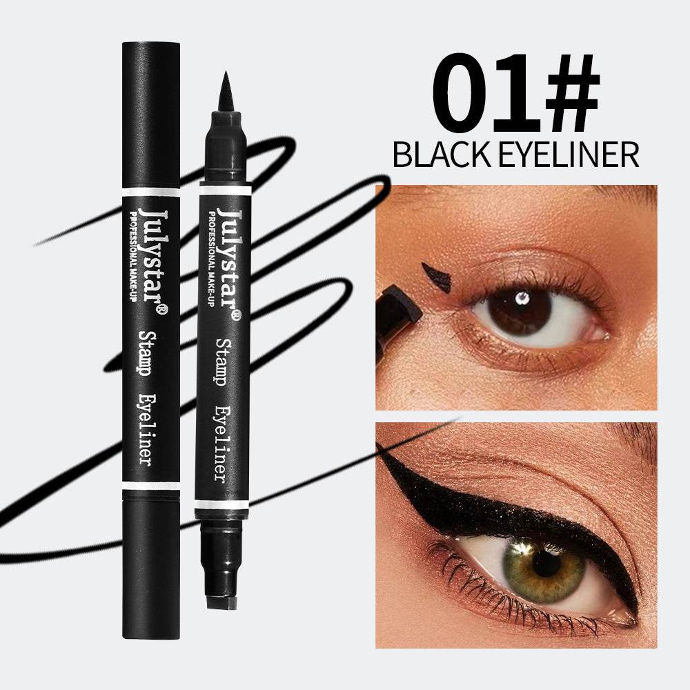 White Eyeliner Liquid Eyeliner Waterproof Non-Staining Cool Black Double-Ended Seal Eyeliner - MarvelouStoree