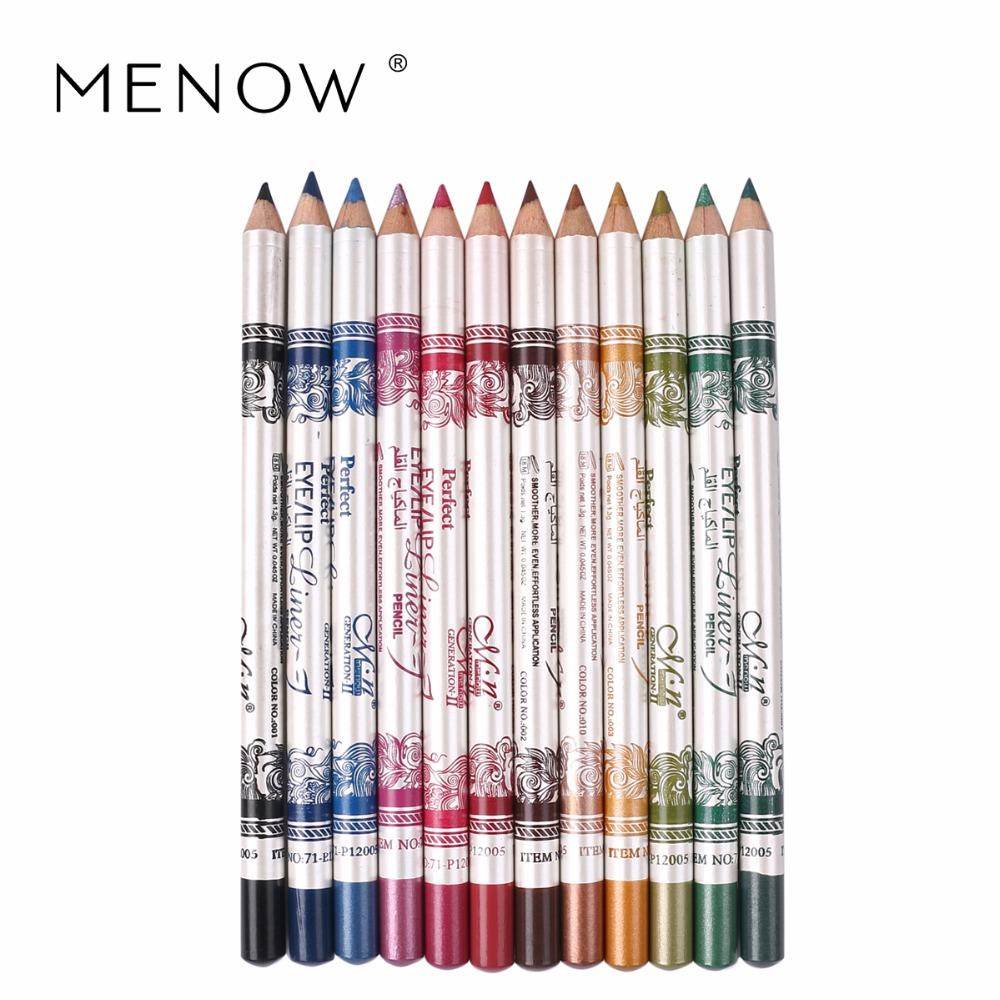 MENOW Brand 12PCS of 2 in 1 Hot Sale Eye Liner Lip Pencil Long-lasting Waterproof 12 Color Set Makeup P12005 - MarvelouStoree