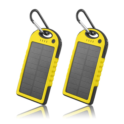 5000mAh Solar Power Bank Phone Charger 2-Pack