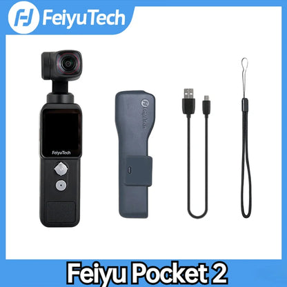 FeiyuTech Feiyu Pocket 2 Handheld 3-Axis Gimbal Stabilized 4K Video Action Camera With Mic 130° View 12MP Photo 4X Zoom