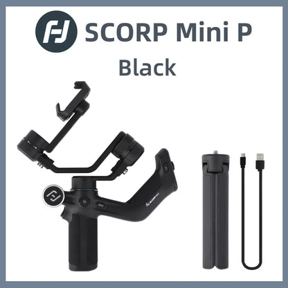 FeiyuTech Scorp Mini-P 3-Axis Handheld Gimbal for Smartphone Handle Grip, AI Tracker, Fill Light, 520g load, for iPhone Android