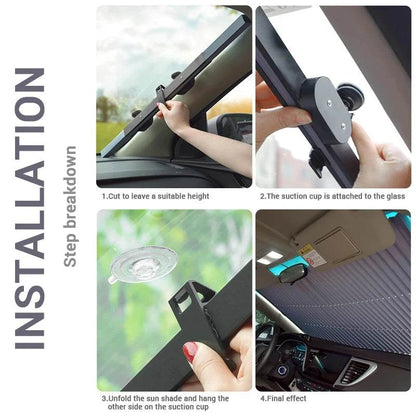 Foldable Car Sunshade Protector Auto Parasol Front Rear Window Sun Visor Winshield Sun Shade Covers UV Prevention for Car SUV - MarvelouStoree