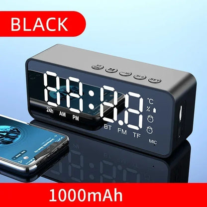 G50 Wireless Bluetooth Speaker with FM Mini Card Mirror Alarm Clock Audio Stall Receiving K Voice Prompt