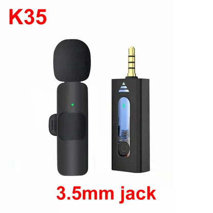 GAMINJA K35 3.5mm Wireless Lavalier Microphone for Camera Speaker Smartphone Audio Recording Noise Reduction Mic for Youtube