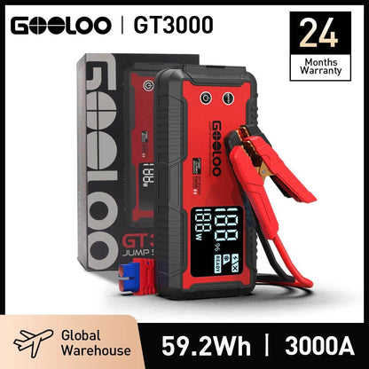 GOOLOO 3000A Car Jump Starter 16000mAh Power Bank Portable Charger Booster 12V Auto Starting Device Emergency Battery Starter - MarvelouStoree