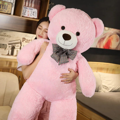 Marveloustoree Giant 105cm Soft Teddy Bear Plush Toys White&Pink&Brown Bear Super Big Hugging Pillow Animal Cushion Children Birthday Gift