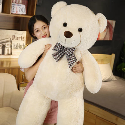 Marveloustoree Giant 105cm Soft Teddy Bear Plush Toys White&Pink&Brown Bear Super Big Hugging Pillow Animal Cushion Children Birthday Gift