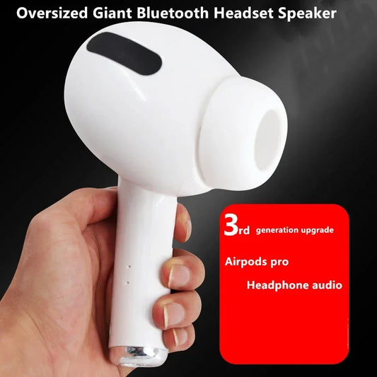 Marveloustoree Giant Earphone Model Wireless Bluetooth Speaker Headset Shape Stereo Music Player Creative Loudspeaker Radio Playback Soundbar