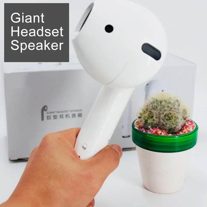 Marveloustoree Giant Earphone Model Wireless Bluetooth Speaker Headset Shape Stereo Music Player Creative Loudspeaker Radio Playback Soundbar