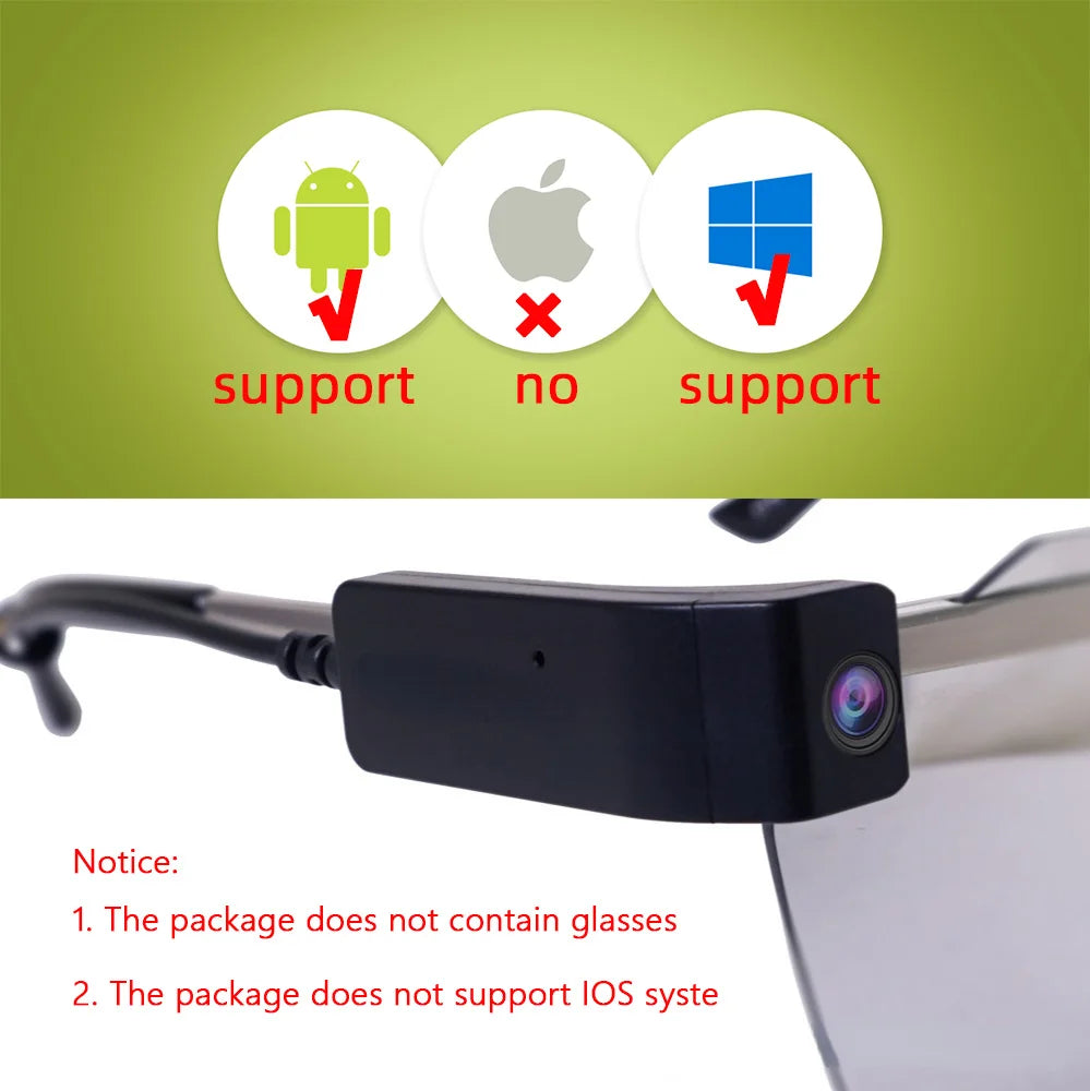 Glasses Video Camera Mini Camera On Glasses , Suitable As An Camera For Unboxing Video , Mini Size Camera For Android Phone