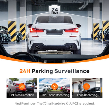 Global 70mai Dash Cam A200 Dual-channel Record 1080P HDR 2'' IPS Screen 24H Parking Monitor 70mai Car DVR A200 WIFI APP 130° FOV