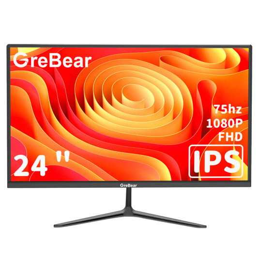 GreBear IPS Computer Monitor 24 Inch, FHD 1080p PC Monitor 5ms(GTG) 99% sRGB,Ultra Slim, LED Low Blue Light An