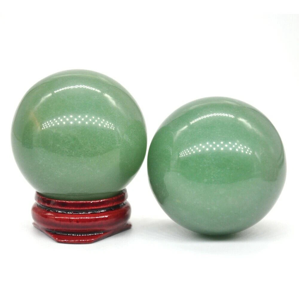 40mm Green Aventurine Quartz Crystal Shpere Healing Stone Natural Reiki Gemstone Massage Ball Decoration With Stand