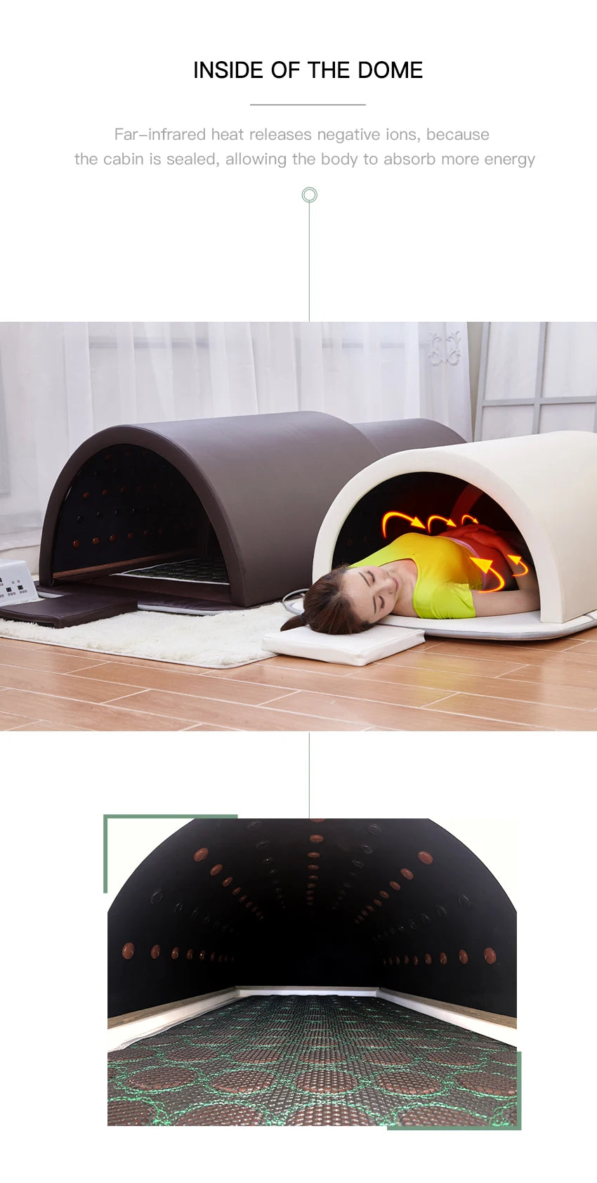 2024 Newest far infrared body slimming sauna bed tourmaline therapy heated detox sauna bed