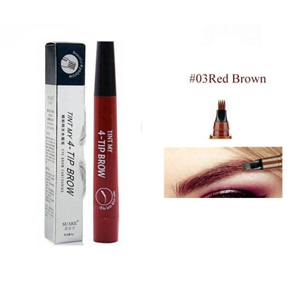 4D Microblading Eyebrow Pen 4 Forks Tip Eyebrow Tattoo Pencil Long Lasting Fine Sketch Liquid Eye Brow Make Up - MarvelouStoree