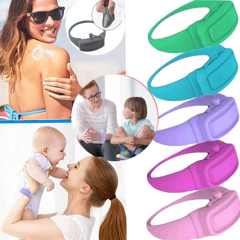 Hand Sanitizer Disinfectant Sub-packing Silicone Bracelet Wristband Hand Dispenser Wearable Hand Sanitizer Dispenser Pumps - MarvelouStoree