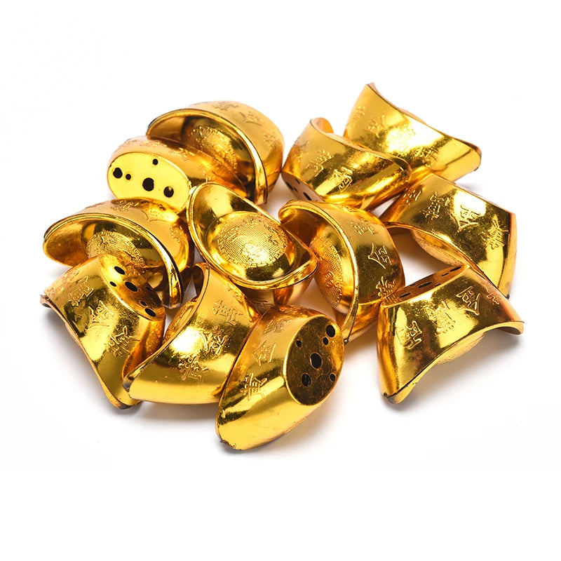 3/5/12pcs Feng Shui Auspicious Lucky Money Mascot Plastic/crystal Crafts Gold Ingot Decoration Crafts