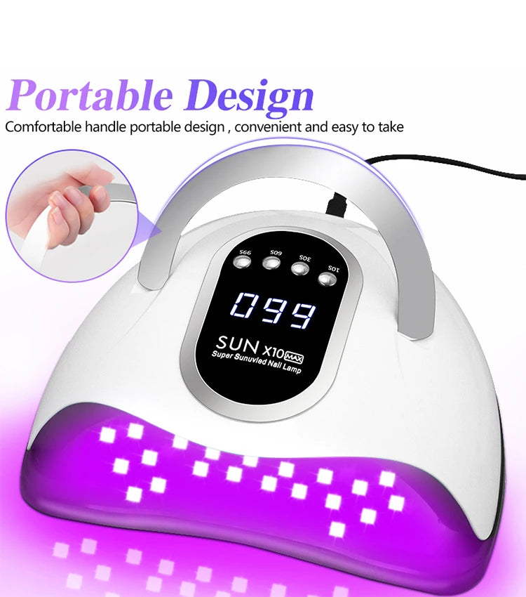 66LEDs Powerful UV LED Nail Dryer For Drying Nail Gel Polish Portable Design With Large LCD Touch Screen Smart Sensor Nail Lamp