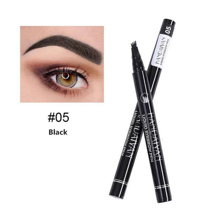 4D Microblading Eyebrow Pen 4 Forks Tip Eyebrow Tattoo Pencil Long Lasting Fine Sketch Liquid Eye Brow Make Up - MarvelouStoree