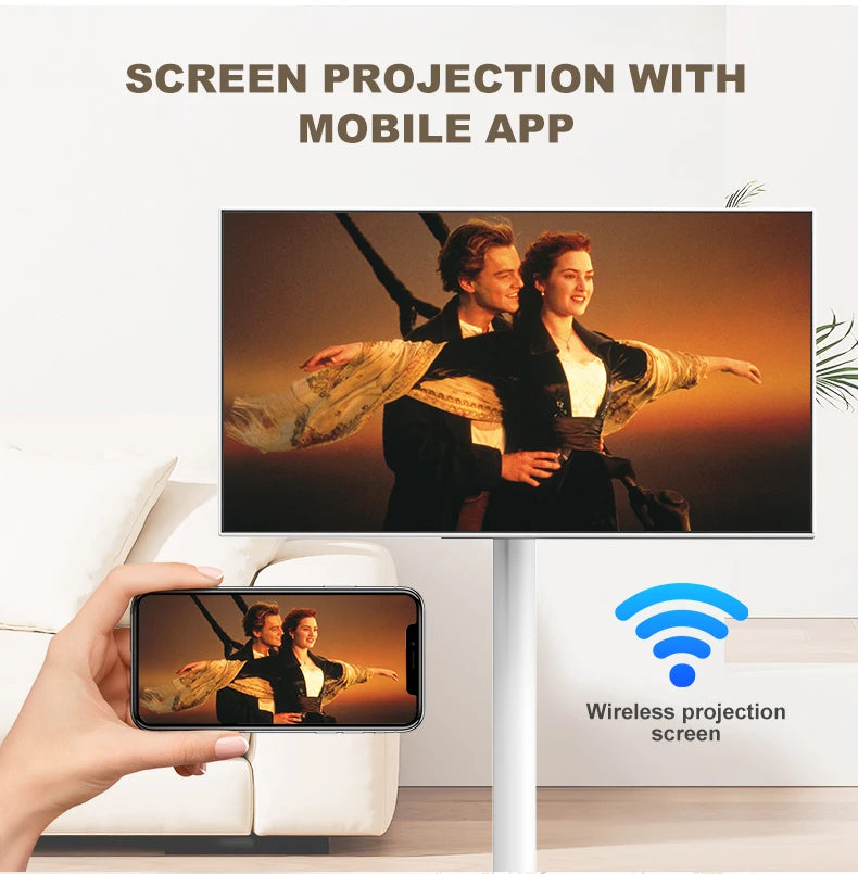 two pcs in one packet 21.5 portable screen standby smart tv Android 12 google play touch screen WIFI Lcd monitors Cheaper cost