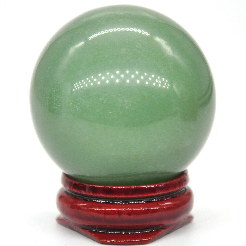 40mm Green Aventurine Quartz Crystal Shpere Healing Stone Natural Reiki Gemstone Massage Ball Decoration With Stand