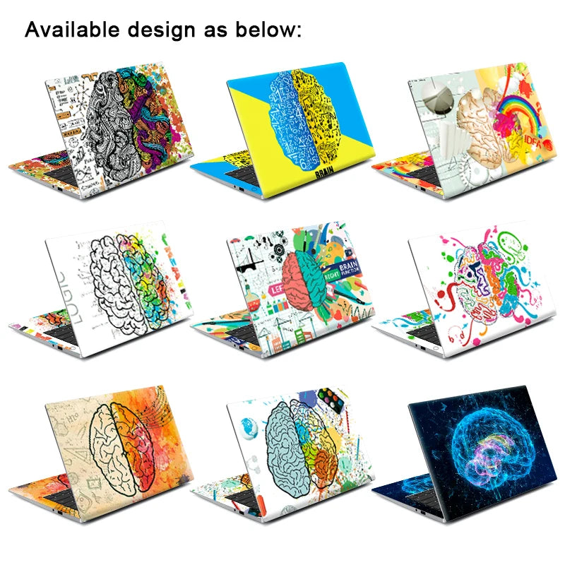 HRH 2 in 1 Left and right brain Design Laptop Decal DIY Stickers 11/12/13/14/15/16 inch for Lenovo for MacBook for HP for Dell