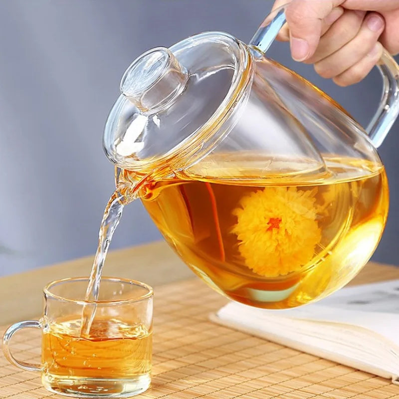 600/1200ml Household Teaware Glass Teapot For Stove Heat Resistant High Temperature Explosion Proof Tea Infuser Milk Tea Set