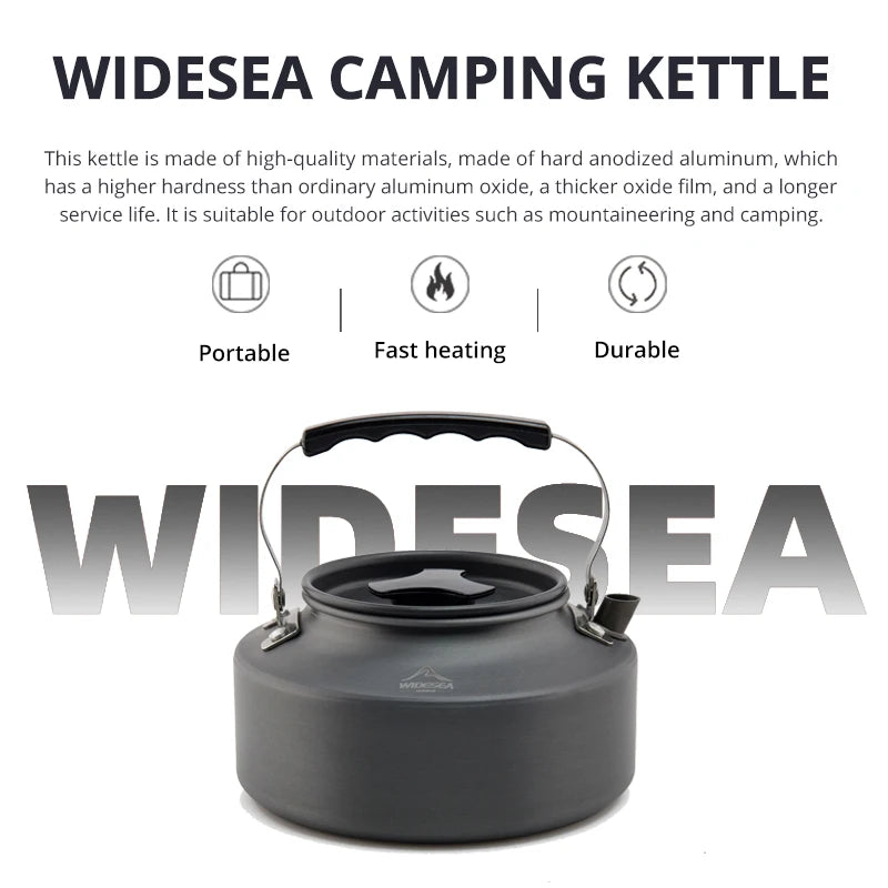 Widesea Camping Cookware Set Outdoor Pot Tableware Kit Cooking Water Kettle Pan Travel Cutlery Utensils Hiking Picnic Equipment