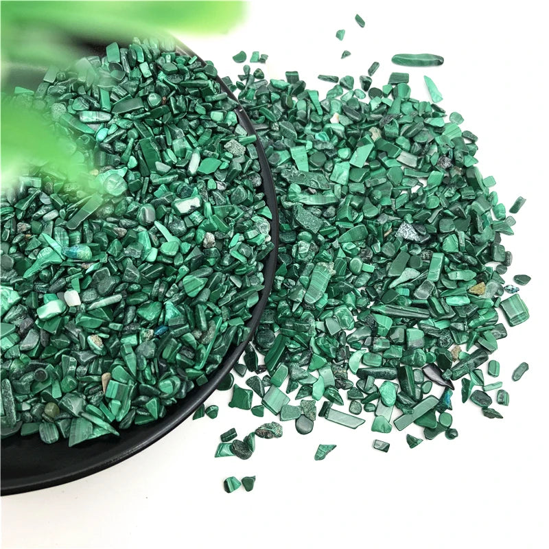 Wholesale 50g 3-5mm Natural Malachite Tumbled Stone Polished Gemstone Gravel Fish Tank Gemstones Natural