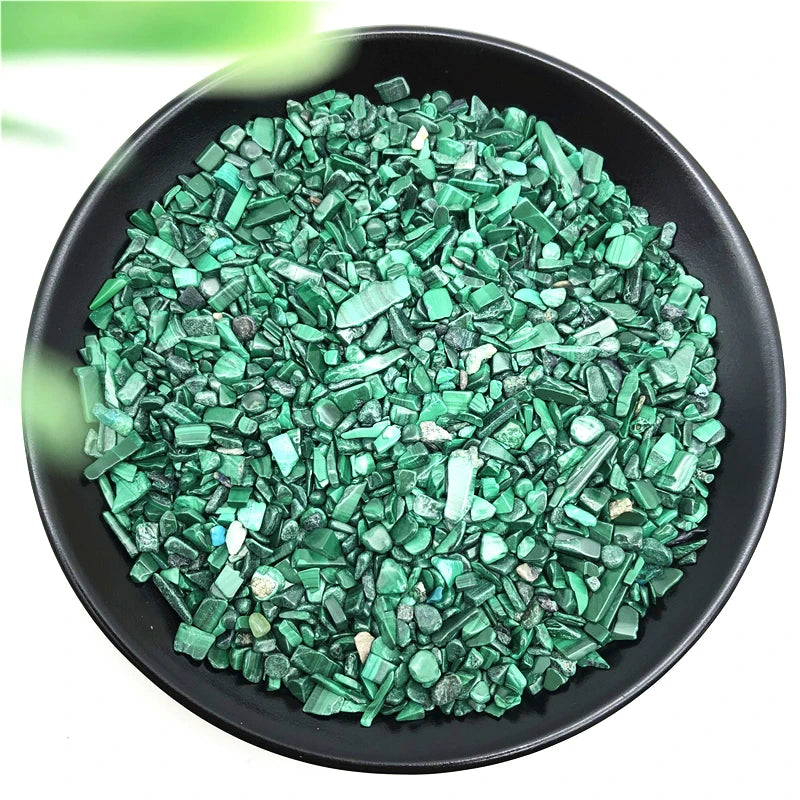 Wholesale 50g 3-5mm Natural Malachite Tumbled Stone Polished Gemstone Gravel Fish Tank Gemstones Natural