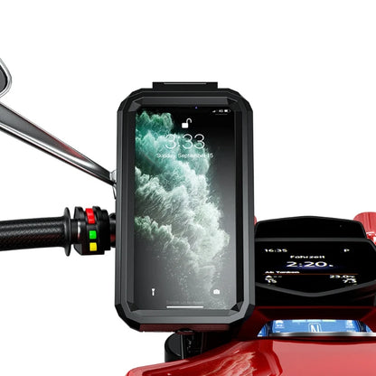 Waterproof Mobile Bike Phone Case Bicycle Motorcycle Phone Holder Handlebar Rear View Mirror Installation For 4.7-6.8 inch Phone