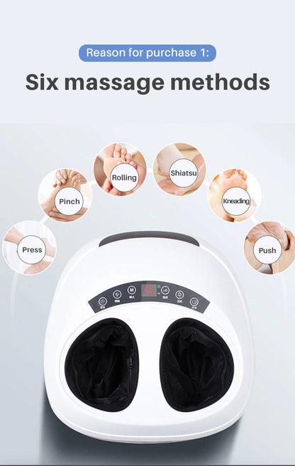 Jinkairui 220V Electric Antistress 3D Shiatsu Kneading Air Pressure Foot Massager Machine Care Infrared With Heating  Roller