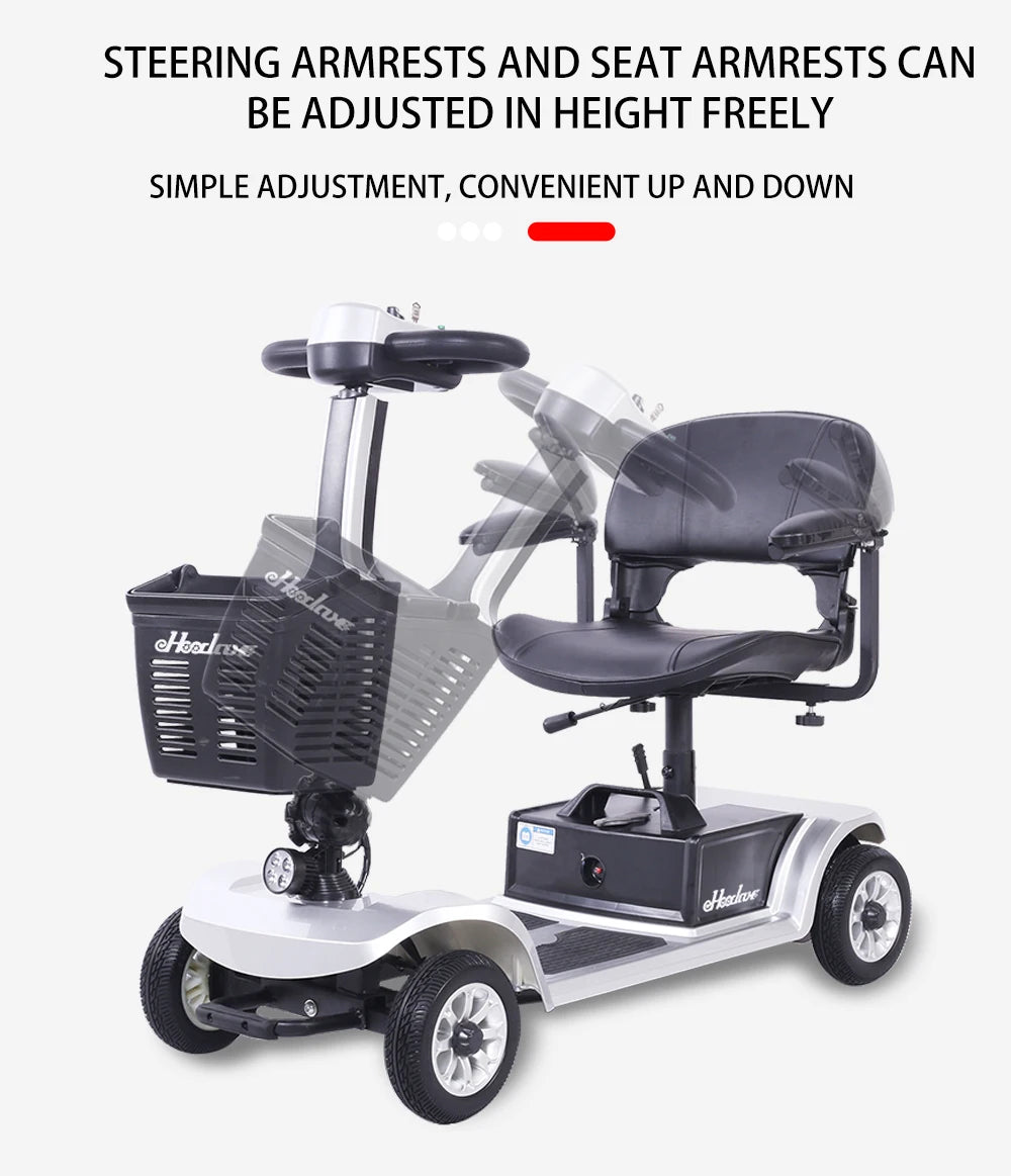 Electric Mobility Scooter 4 Wheels Handicapped Scooter For Adult Elderly Disabled People Outdoor With Foldable Function