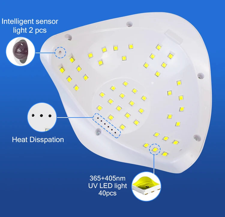 66LEDs Powerful UV LED Nail Dryer For Drying Nail Gel Polish Portable Design With Large LCD Touch Screen Smart Sensor Nail Lamp