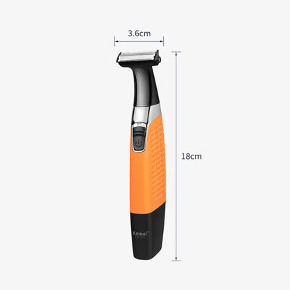 Kemei Electric Shaver One Blade USB Rechargeable Beard and Mustache Trimmer Safety Face Razor Shaving Machine for Men and Women