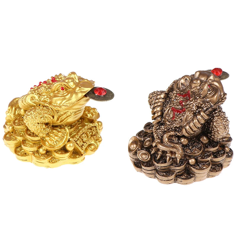 Feng Shui Toad Money LUCKY Fortune Wealth Chinese Golden Frog Toad Coin Home Office Decoration Tabletop Ornaments Lucky Gifts