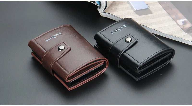 2023 Rfid Men Card Wallets Free Name Customized Hasp Small Card Wallets PU Leather Slim Mini Wallet Qaulity Male Purses