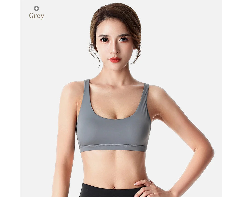 Fitness Sports Bra for Women Push Up Wirefree Padded Crisscross Strappy Running Gym Training Workout Yoga Underwear Crop Tops