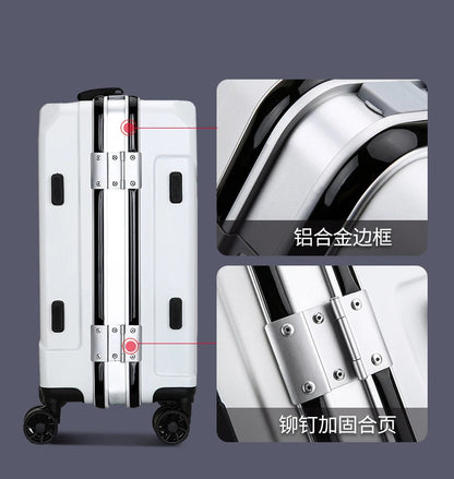 Travel Luggage fashion 20/24/28 inch suitcase aluminum frame trolley case for men and women small 20 inch cabin suitcase