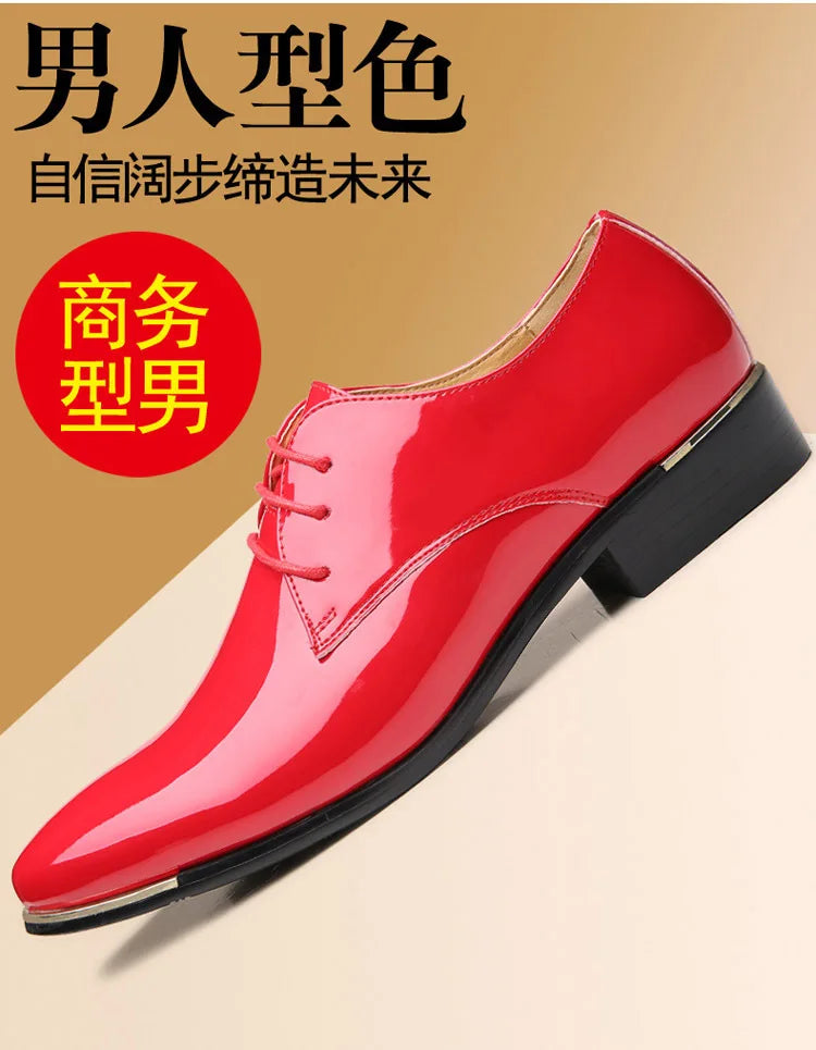 2023 Classic Men Luxury Business Shoes Derby Gentleman Honorable Oxford Mens Red White Men Party Shoes for Men Dress Shoes